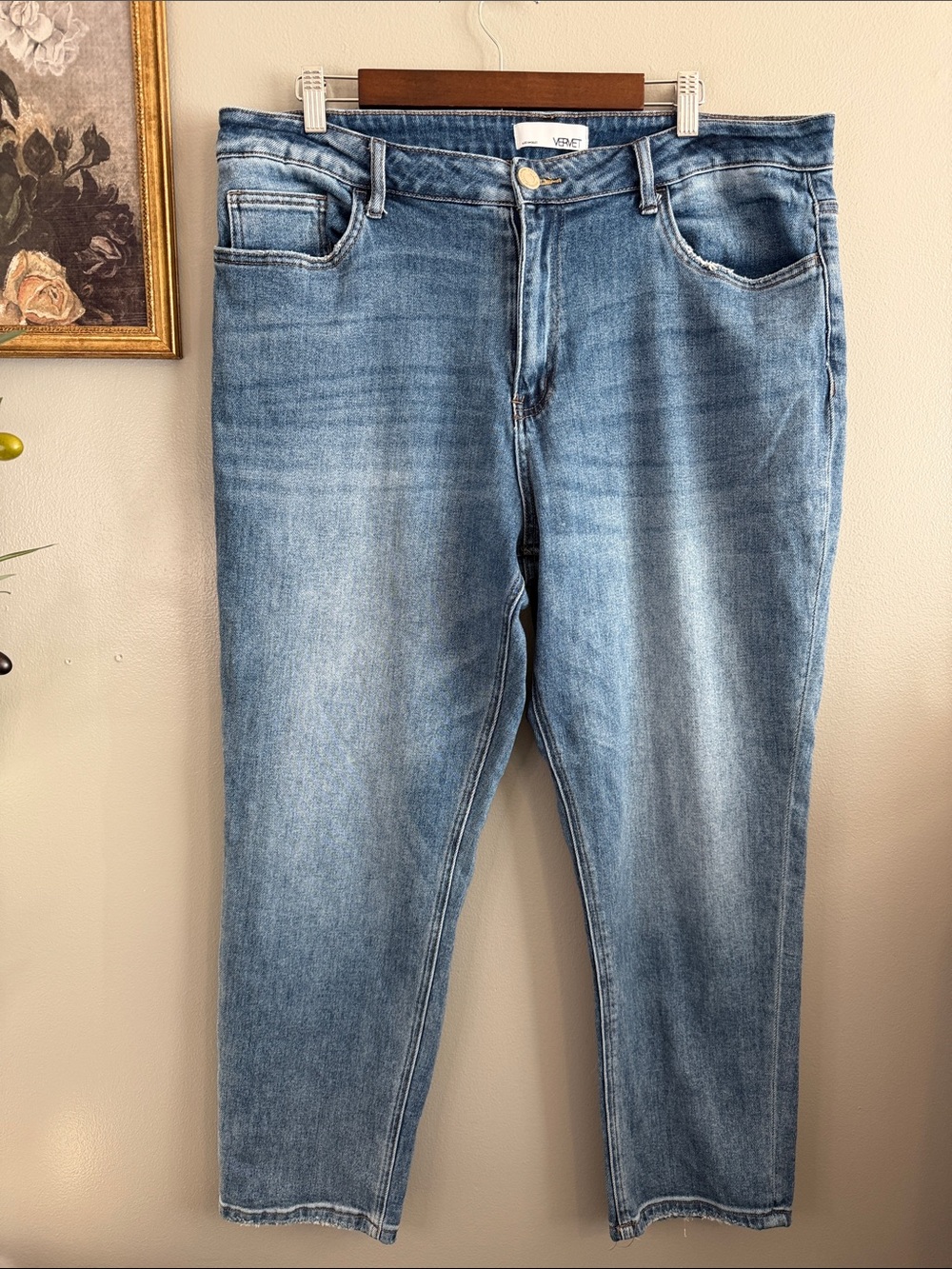 VERVET Los Angeles Size 16 Medium Wash Straight Leg Ankle Jeans Stretch - Picture 3 of 7